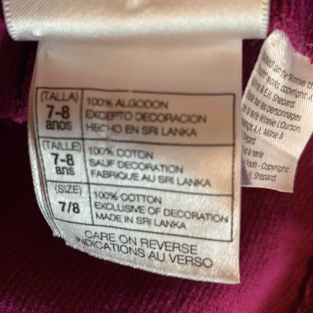 Disney Winnie the Pooh corduroy bib overalls 7-8 - Picture 10 of 10